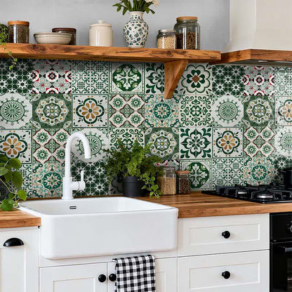 Boho Green Peel and Stick Wall Sticker (24PCS) - image 3