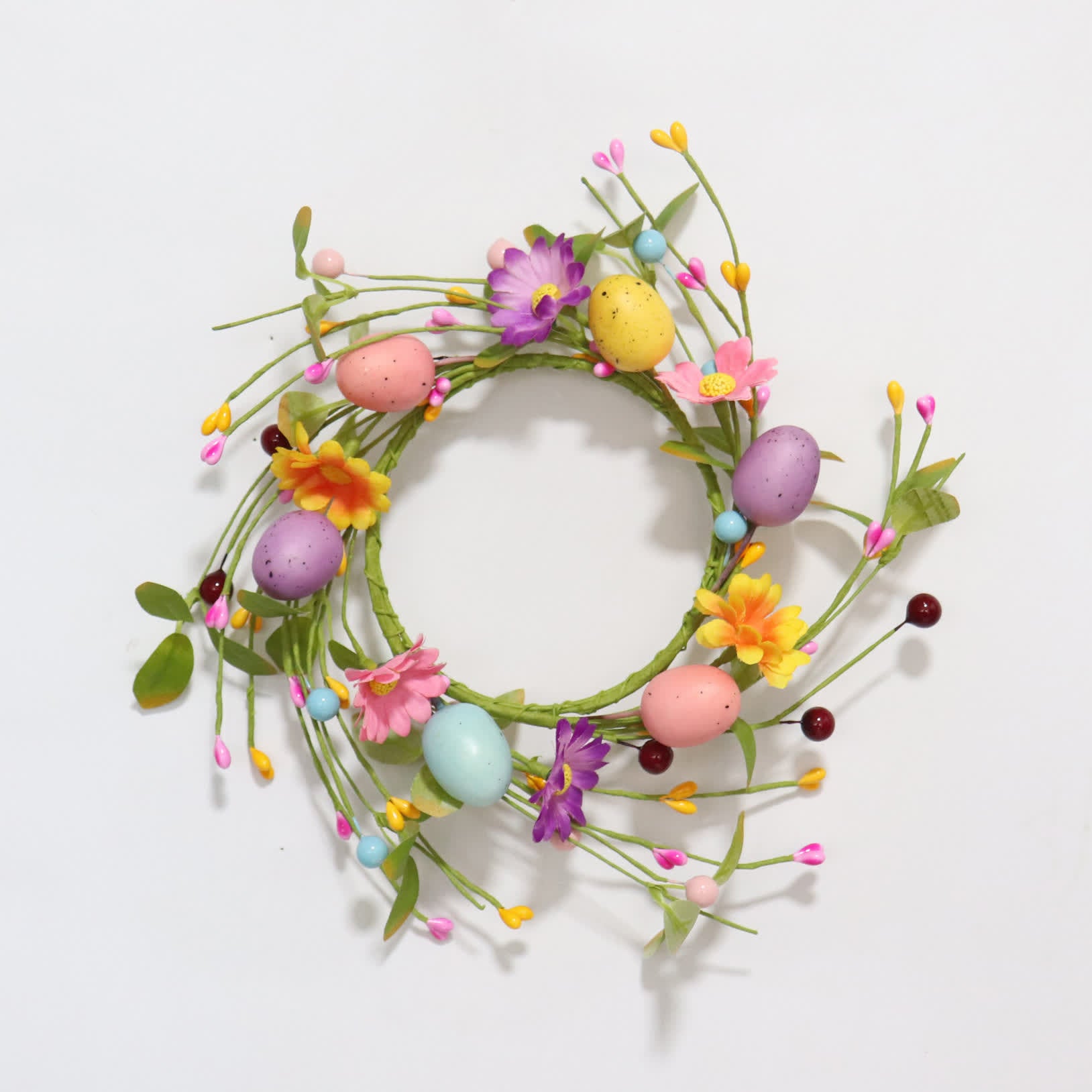 Easter Egg Faux Flower Wreath Candle Ring - image 6