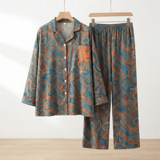 Plus Size Art Print Cotton Loungewear Set - image 0