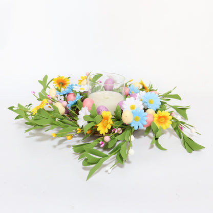 Easter Egg Candle Ring Wreath with Wildflowers - image 4