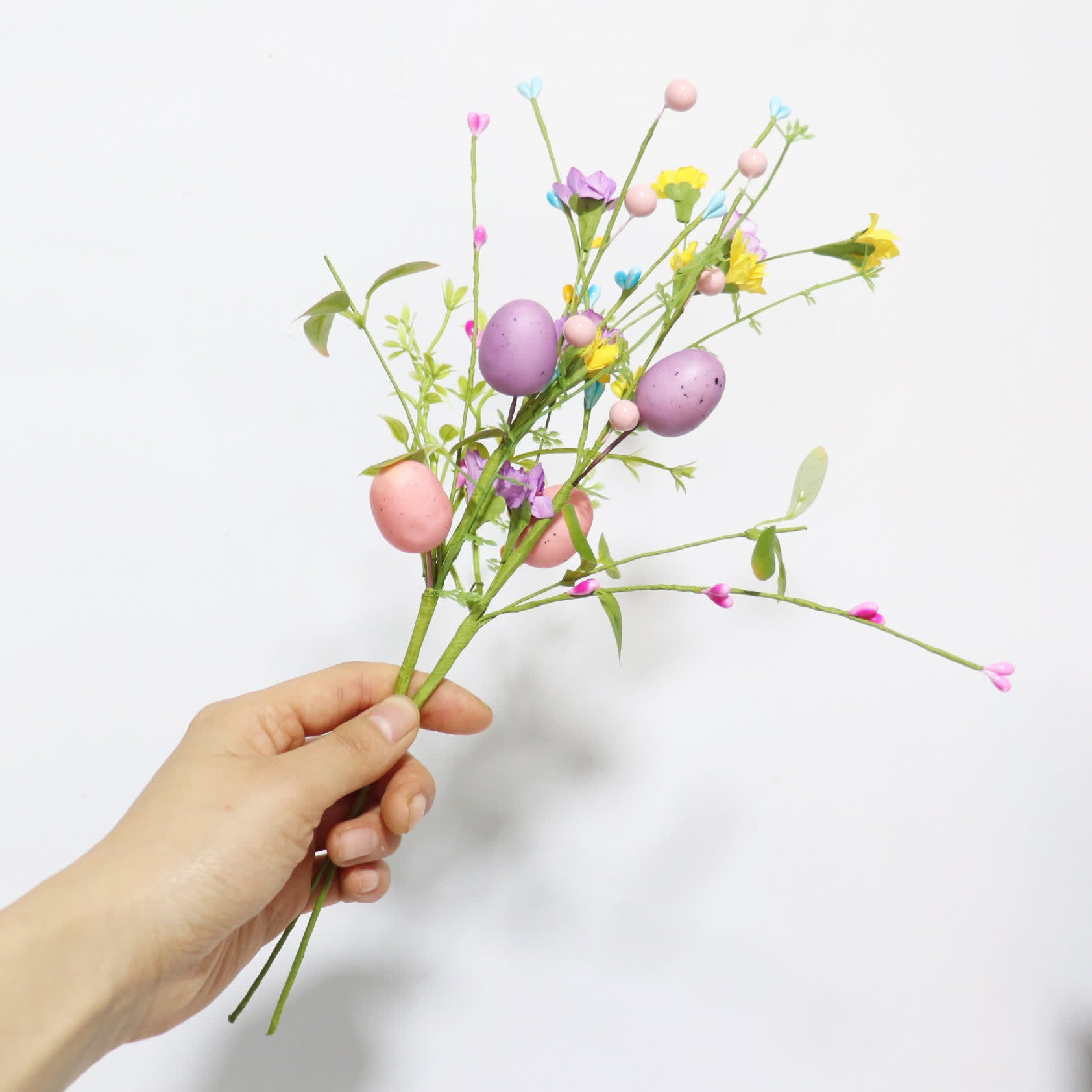 Easter Egg Branch with Green Leaves & Blossoms - image 3