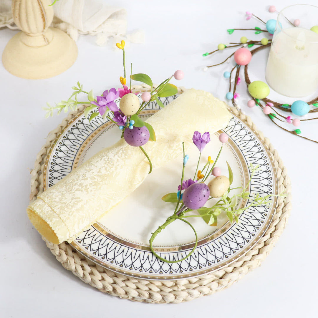 Easter Egg Faux Flower Napkin Rings Set - 20PCS - 6"H - image 0