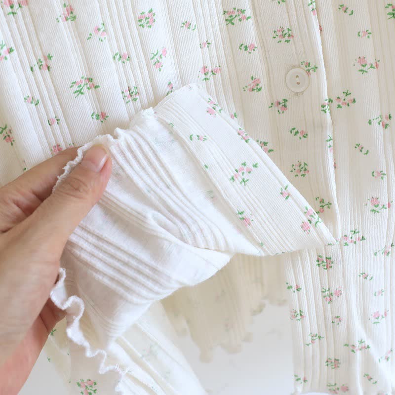 Pastoral Floral Cotton Jacquard Pajama Set - image 19