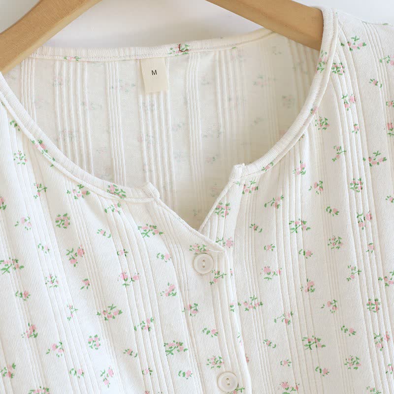 Pastoral Floral Cotton Jacquard Pajama Set - image 16
