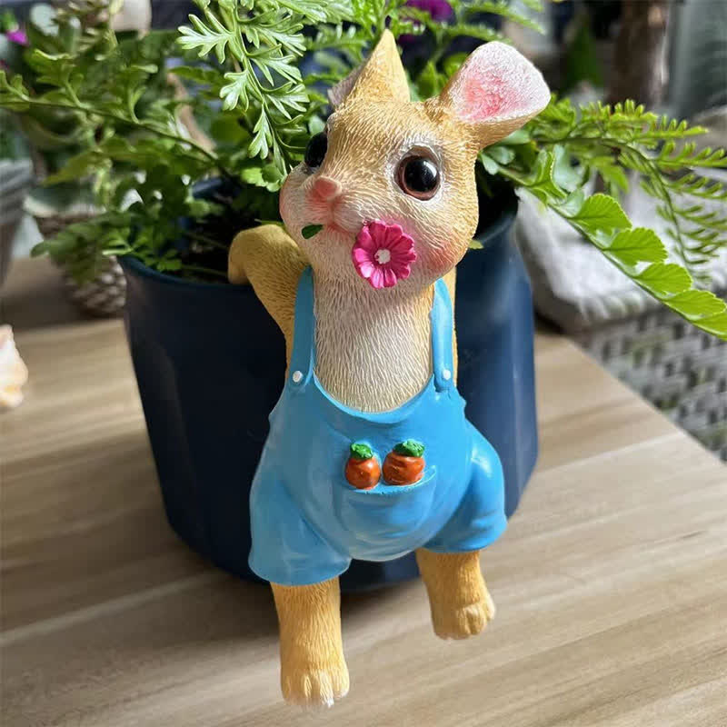 Whimsical Resin Bunny Pot Climbers Set - image 8