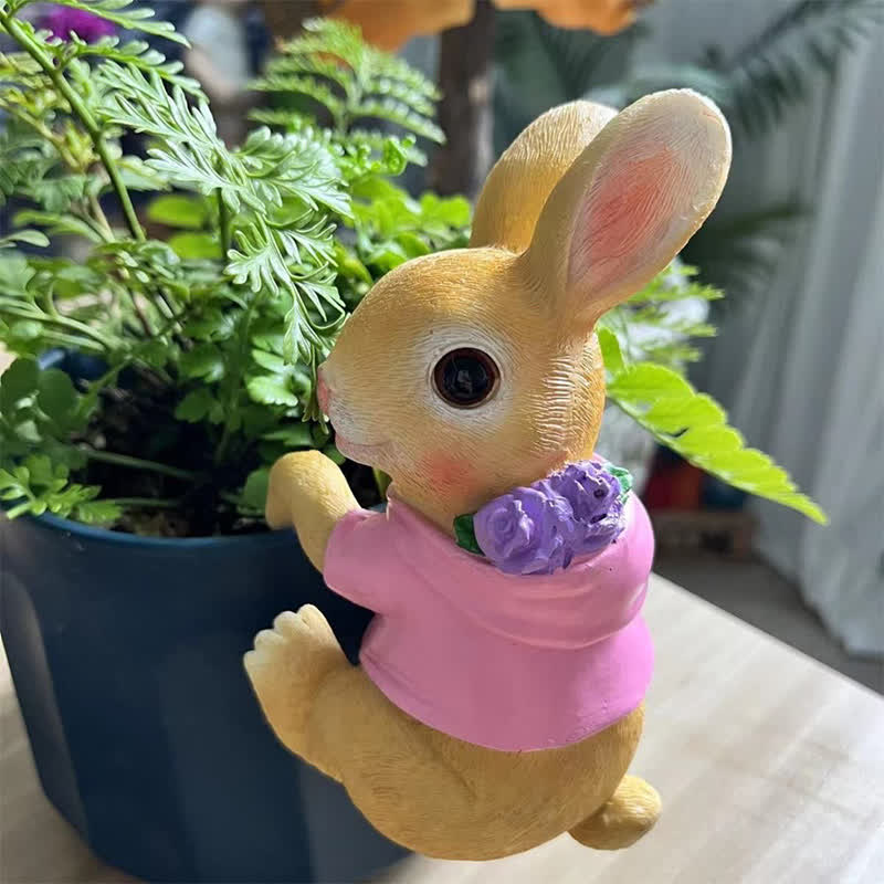 Whimsical Resin Bunny Pot Climbers Set - image 9