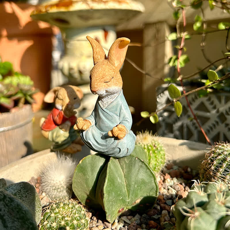 3PCS Miniature Rabbit Resin Garden Sculptures - image 4