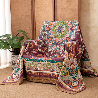 Retro Ethnic Style Cotton Quilt Blanket - image 3