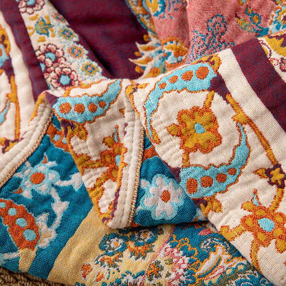Retro Ethnic Tassel Cotton Quilt Blanket - image 5