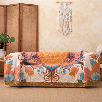 Retro Style Floral Cotton Quilt Blanket - image 4