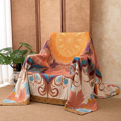 Retro Style Floral Cotton Quilt Blanket - image 3