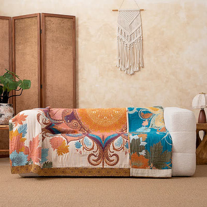 Retro Style Floral Cotton Quilt Blanket - image 5
