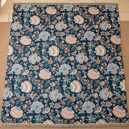 Boho Floral Tassel Cotton Quilt Blanket - image 2