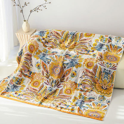 Tropical Floral Pure Cotton Blanket - 90"W x 98"L - image 0