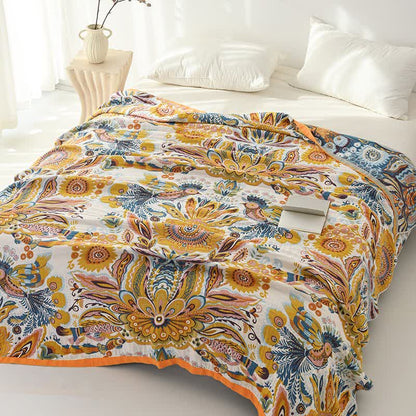 Tropical Floral Pure Cotton Blanket - image 2