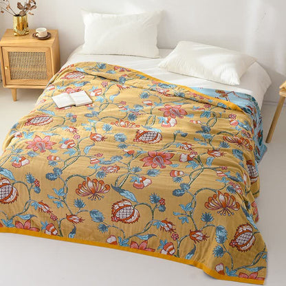 Artistic Floral Pure Cotto Blanket - image 2