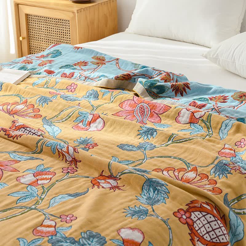 Artistic Floral Pure Cotto Blanket - image 4