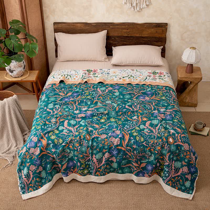 Botanical Floral Pure Cotton Blanket - image 5
