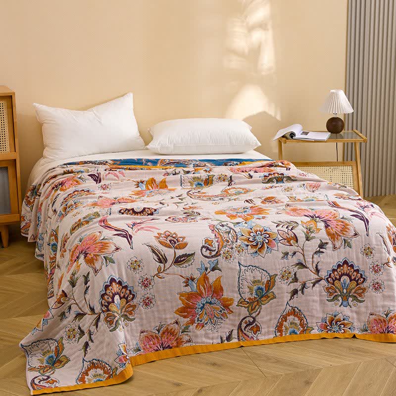 Blooming Floral Pure Cotton Blanket - image 2