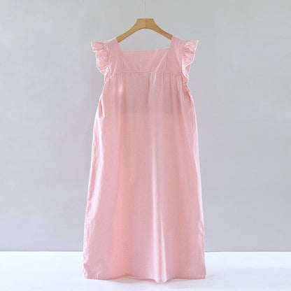 Gingham Flutter Sleeve Cotton Nightgown - image 5