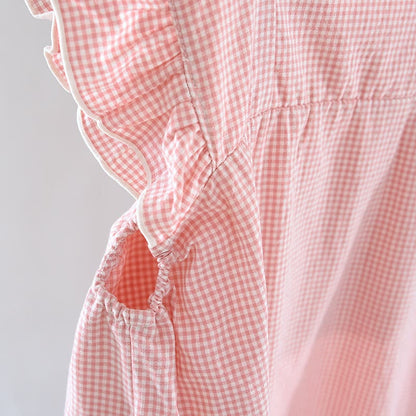 Gingham Flutter Sleeve Cotton Nightgown - image 9