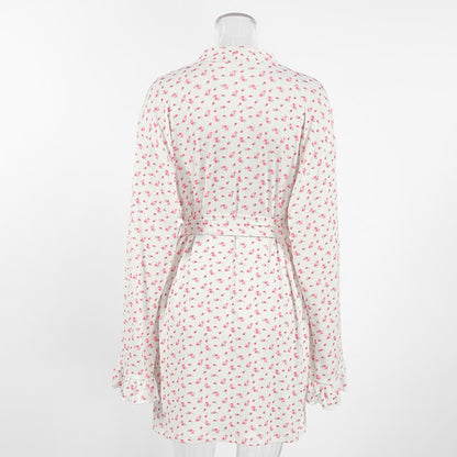Floral Print Ruffle Knit Pajama Robe - image 7