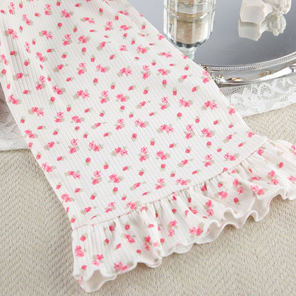 Floral Print Ruffle Knit Pajama Robe - image 9