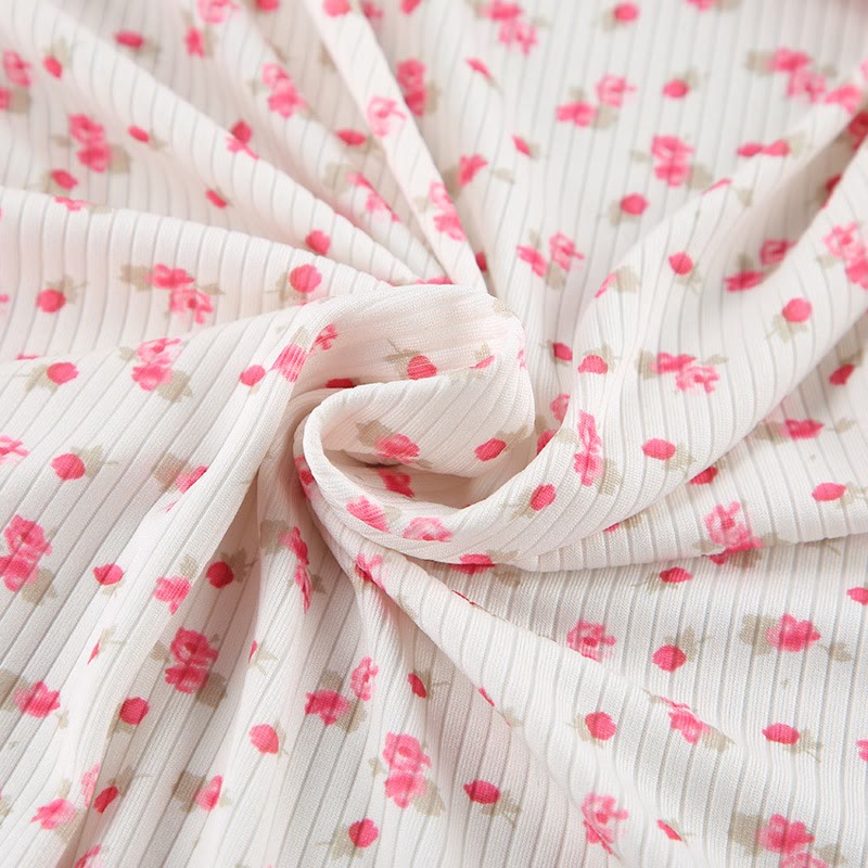 Floral Print Ruffle Knit Pajama Robe - image 14