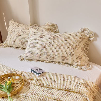 Floral Cotton Gauze Waffle Weave Quilt Blanket - image 11