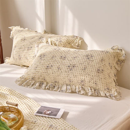 Floral Cotton Gauze Waffle Bedspread Quilt - image 7