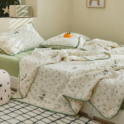 Botanical Leaf & Bunny Cotton Gauze Bedding - image 2