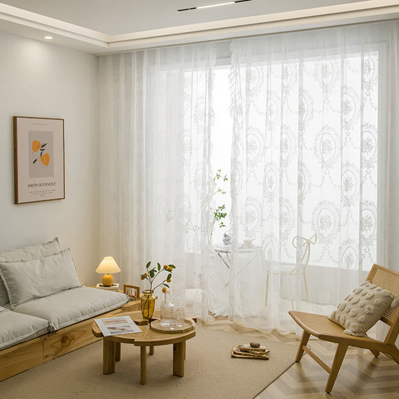 Cottage Lace Sheer Curtain with Ruffle Trim - image 20