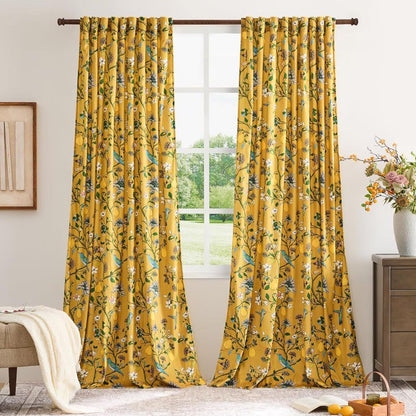 Vintage Country Bird & Floral Curtain - image 15