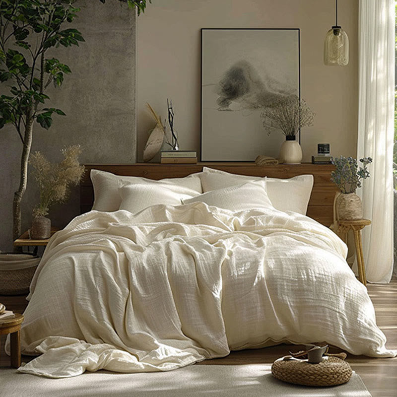 Simple Cotton Gauze Duvet Cover Set(3PCS) - image 1