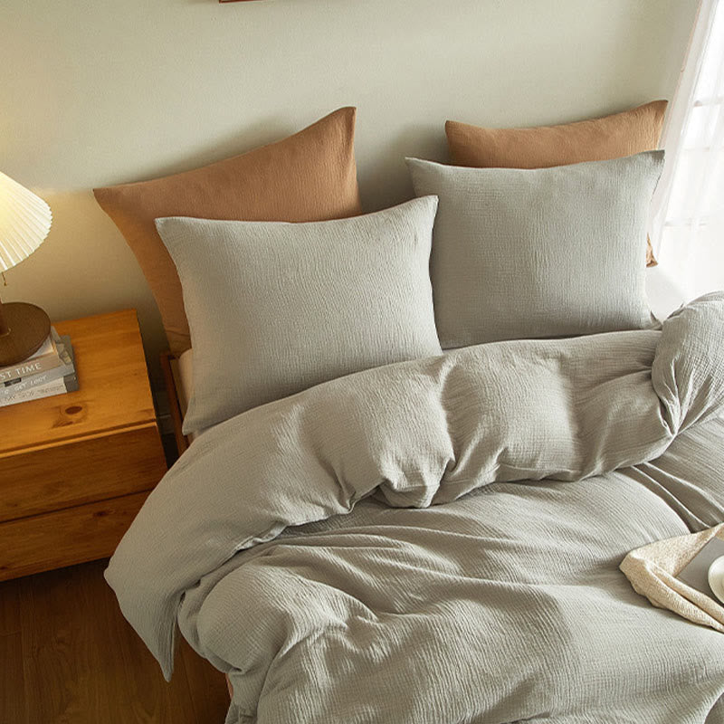 Simple Cotton Gauze Duvet Cover Set(3PCS) - image 4