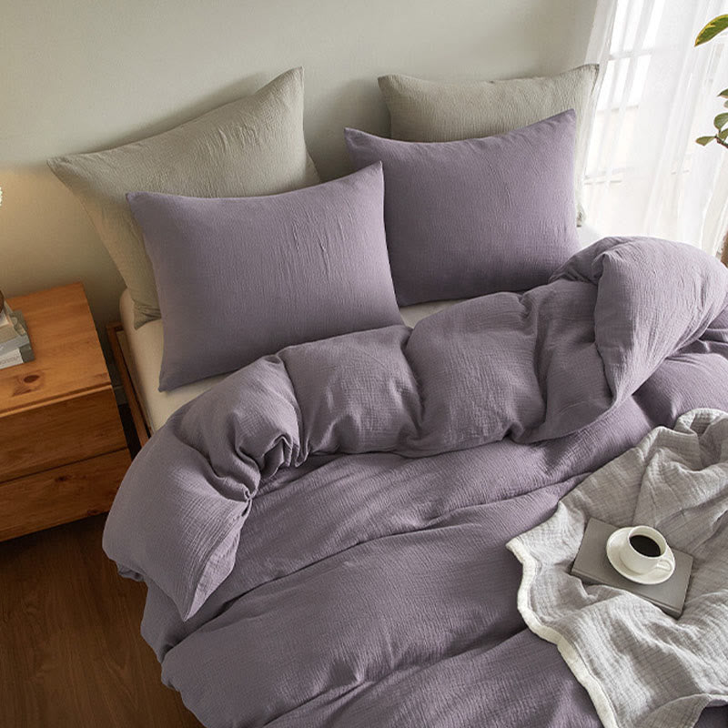 Simple Cotton Gauze Duvet Cover Set(3PCS) - image 10