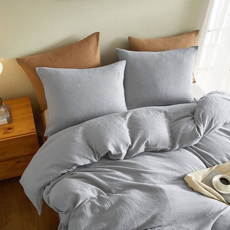 Simple Cotton Gauze Duvet Cover Set(3PCS) - image 8