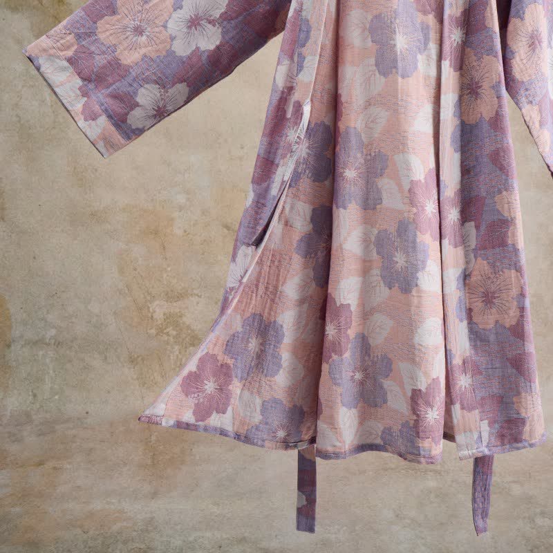 Cherry blossom Cotton Gauze Kimono Robe - image 12