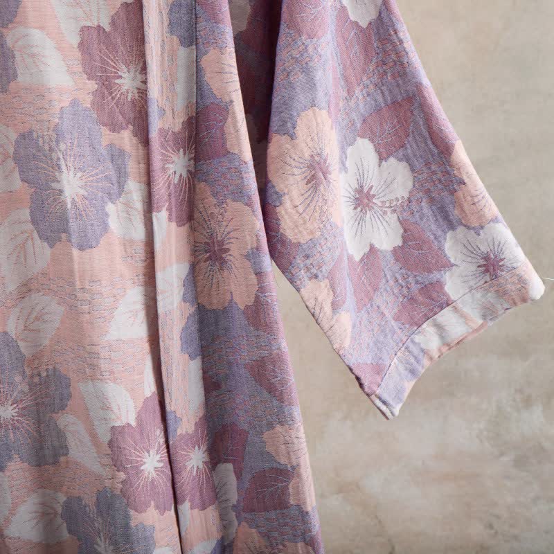 Cherry blossom Cotton Gauze Kimono Robe - image 14