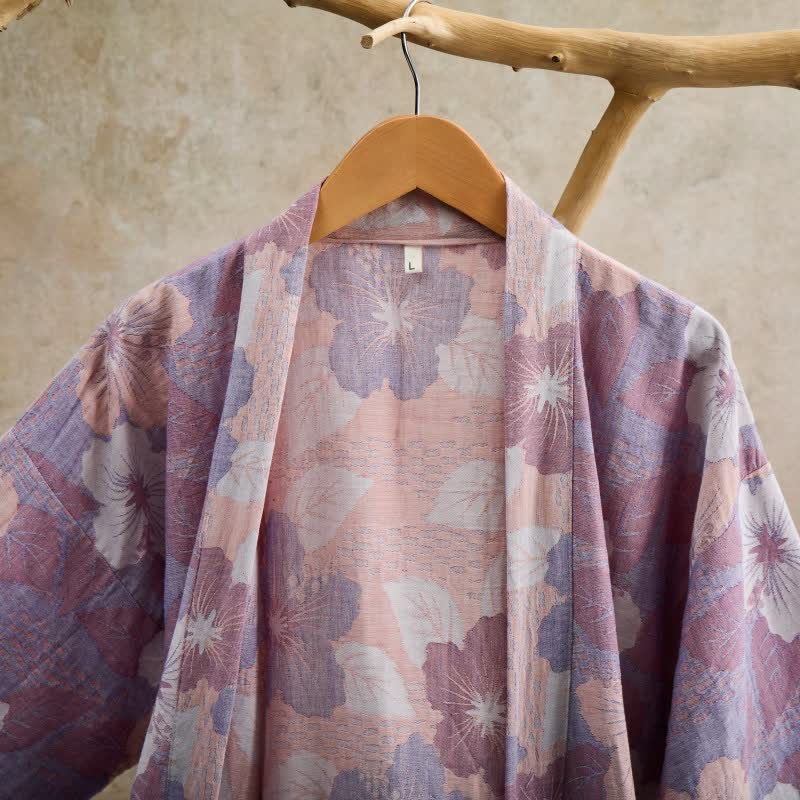 Cherry blossom Cotton Gauze Kimono Robe - image 11