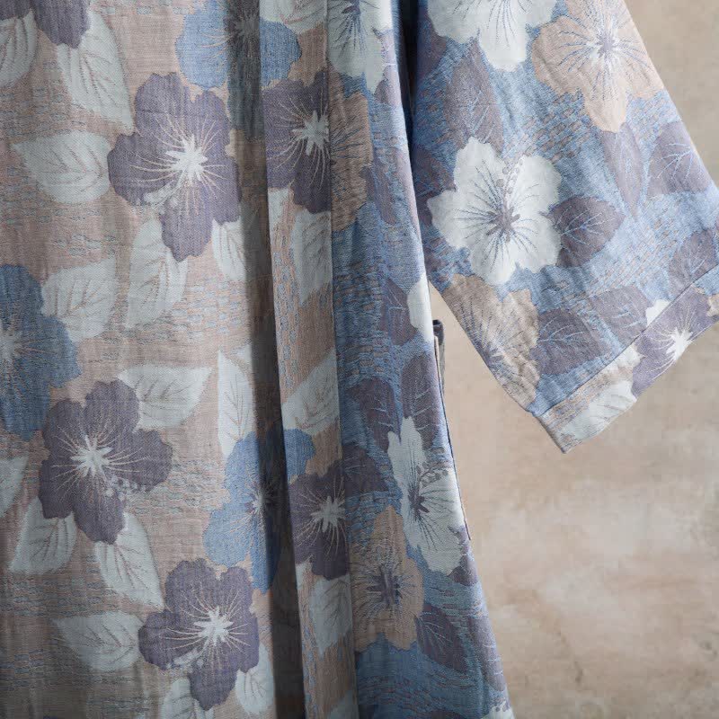 Cherry blossom Cotton Gauze Kimono Robe - image 5