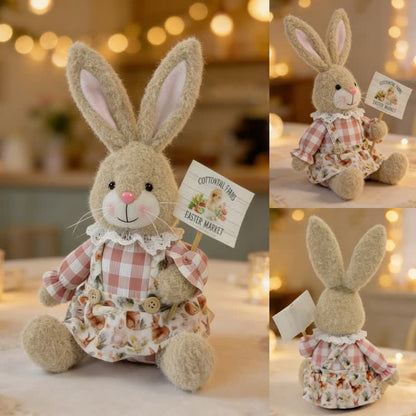 Easter Sitting Bunny Plush Figurine Decor - image 15