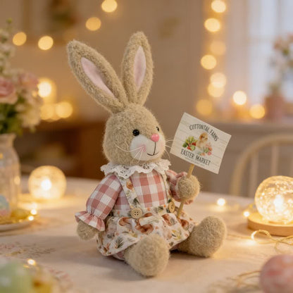Easter Sitting Bunny Plush Figurine Decor - image 13