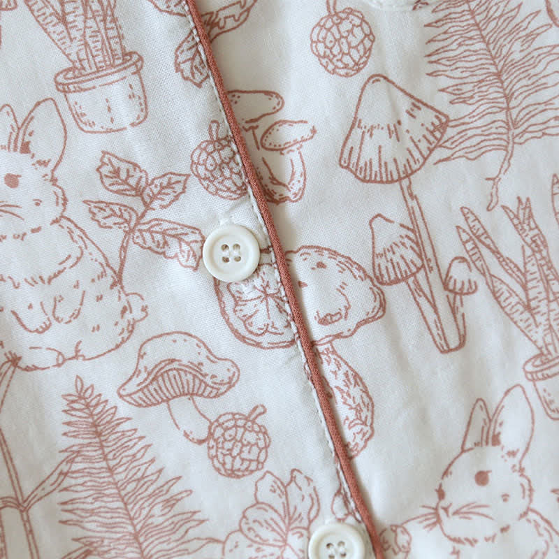 Refresh Bunny Forest Cotton Gauze Pajamas - image 6