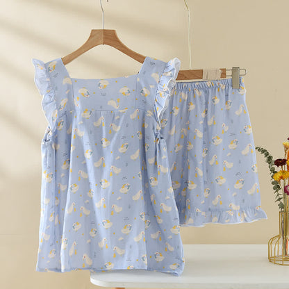Blue Goose Cotton Gauze Sleeveless Pajamas - image 1