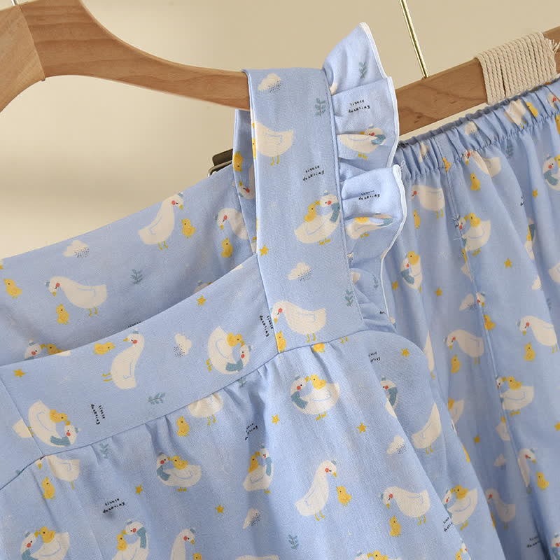 Blue Goose Cotton Gauze Sleeveless Pajamas - image 4