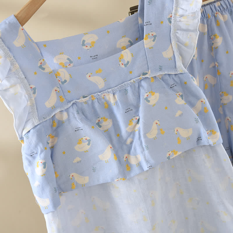 Blue Goose Cotton Gauze Sleeveless Pajamas - image 5