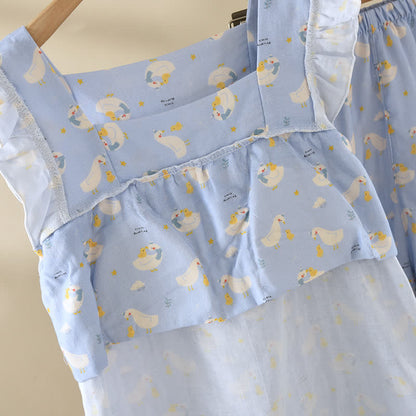 Blue Goose Cotton Gauze Sleeveless Pajamas - image 5