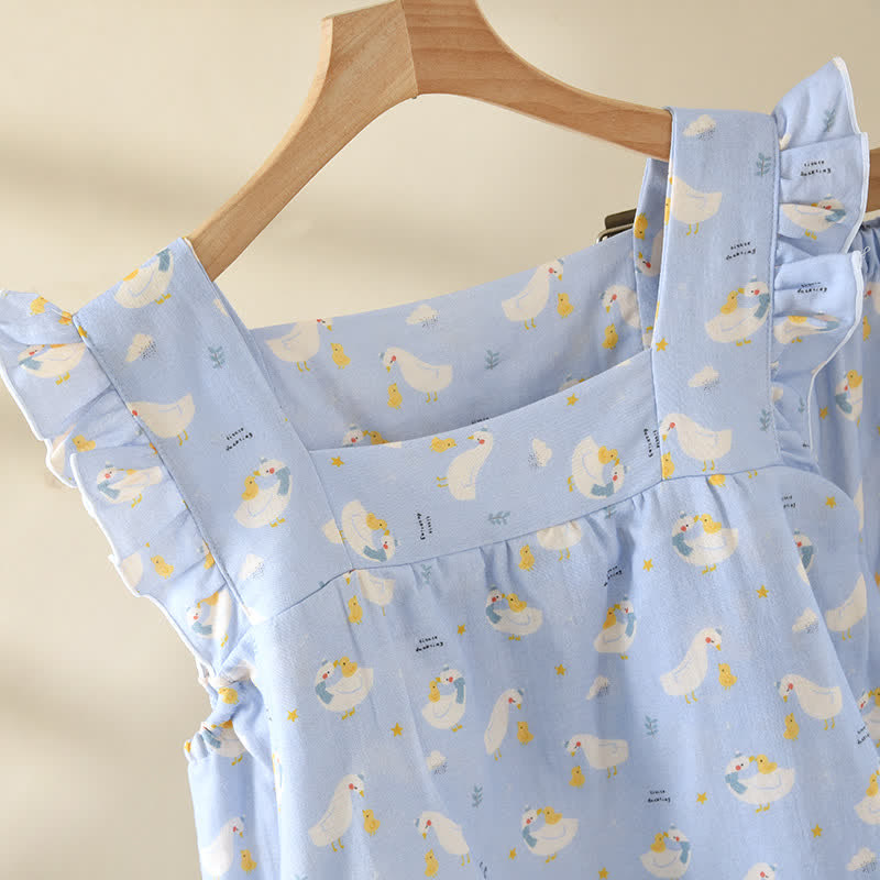 Blue Goose Cotton Gauze Sleeveless Pajamas - image 3