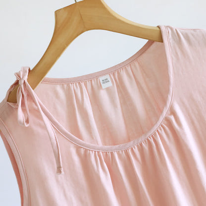 Minimalist Solid Color Cotton Sleeveless Nightgown - image 8